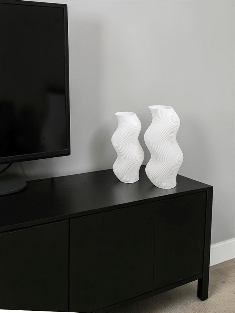Vaso Decorativo Onda - Kit com 2 Vasos | Decoração para Sala Quarto Aparador