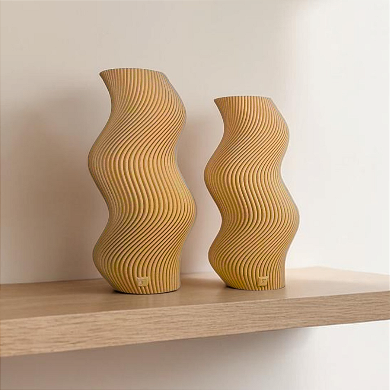 Vaso Decorativo Onda - Kit com 2 Vasos | Decoração para Sala Quarto Aparador