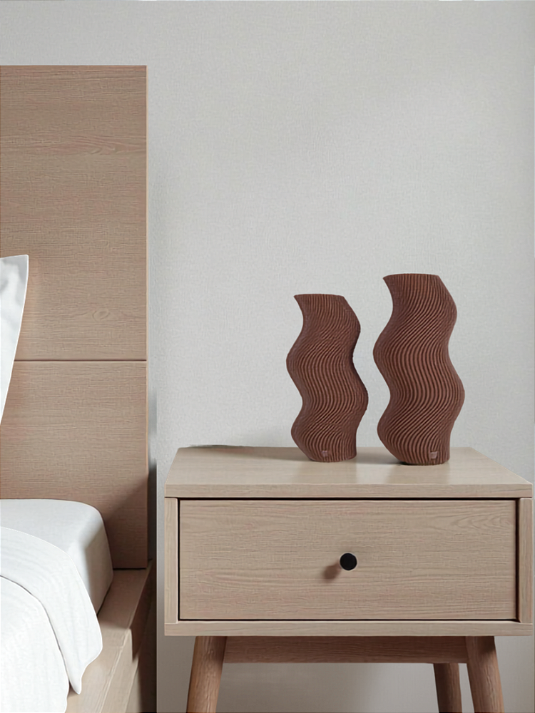 Vaso Decorativo Onda - Kit com 2 Vasos | Decoração para Sala Quarto Aparador
