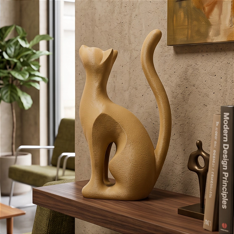 Escultura Decorativa Gato