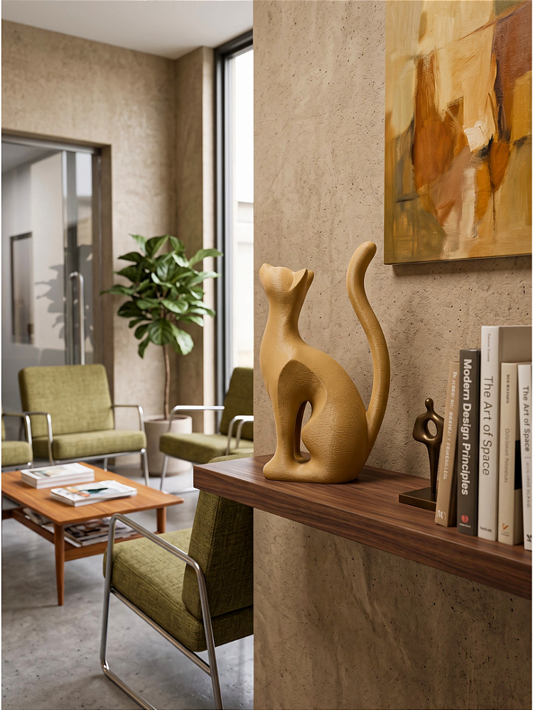 Escultura Decorativa Gato
