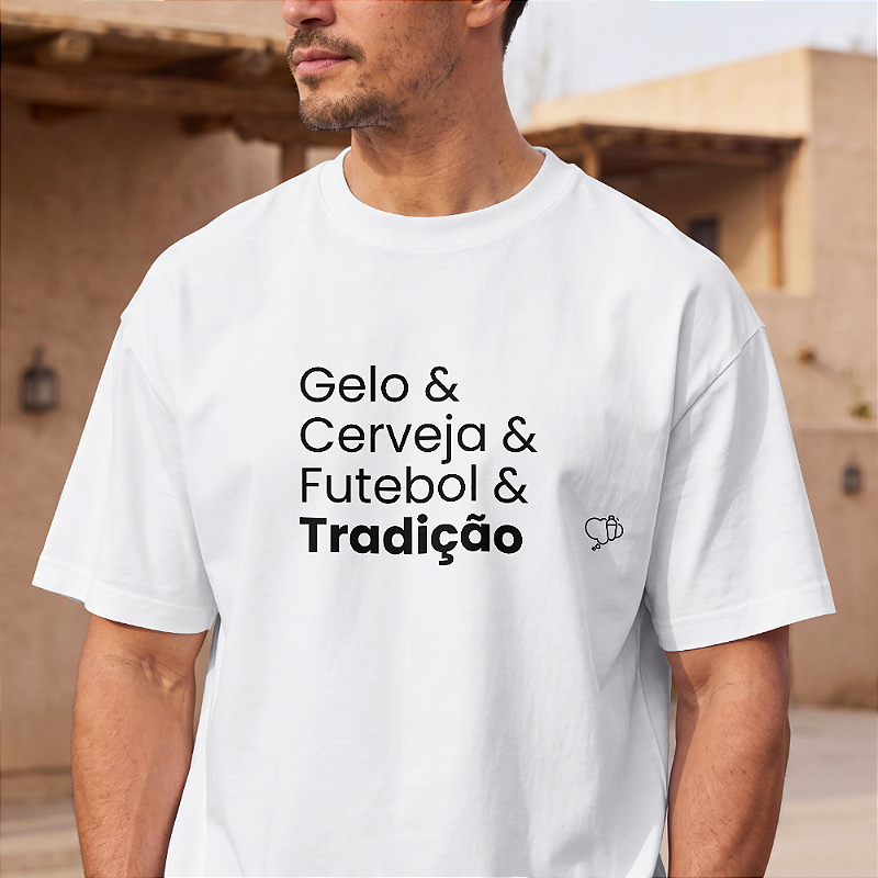 Camiseta Gelo & Cerveja & Futebol & Tradição