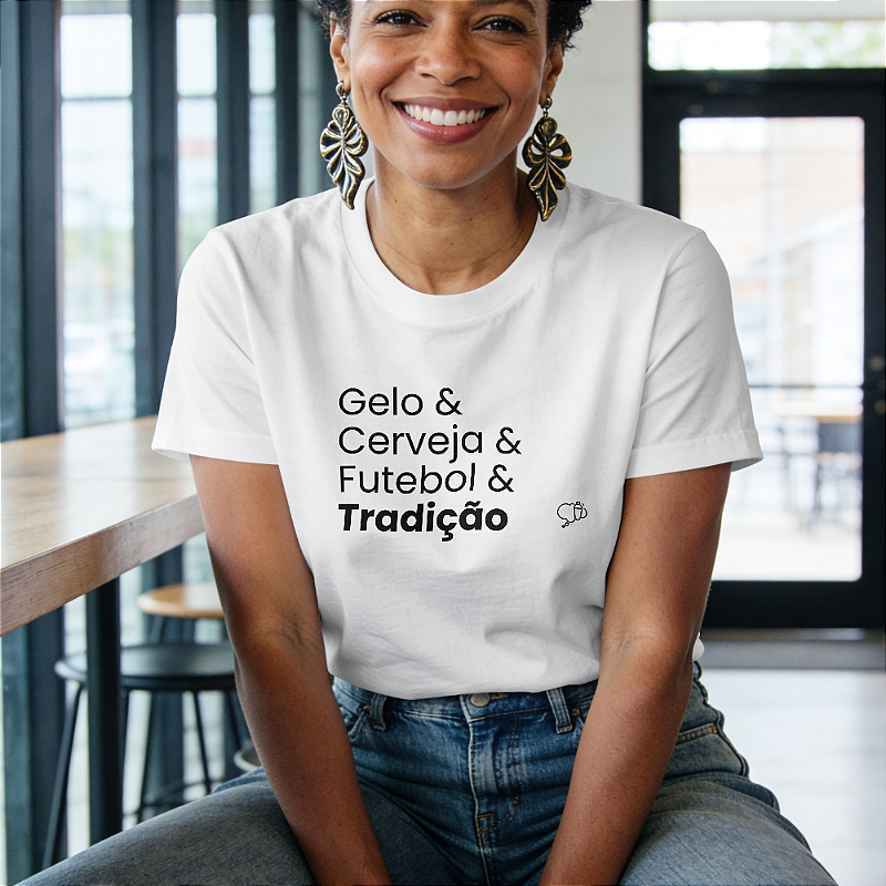 Camiseta Gelo & Cerveja & Futebol & Tradição