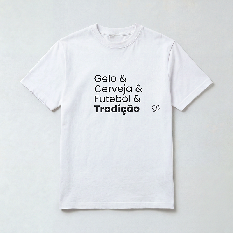 Camiseta Gelo & Cerveja & Futebol & Tradição
