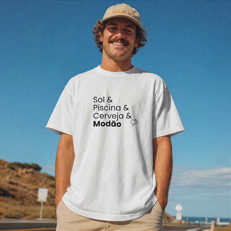 Camiseta Sol & Piscina & Cerveja & Modão