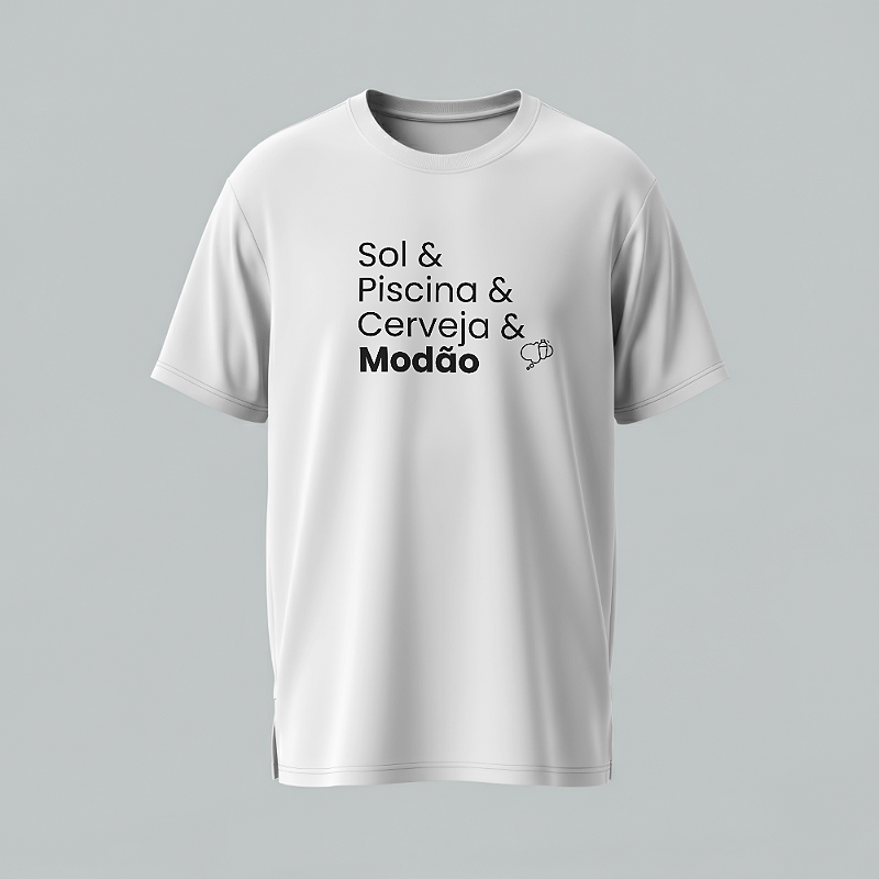 Camiseta Sol & Piscina & Cerveja & Modão