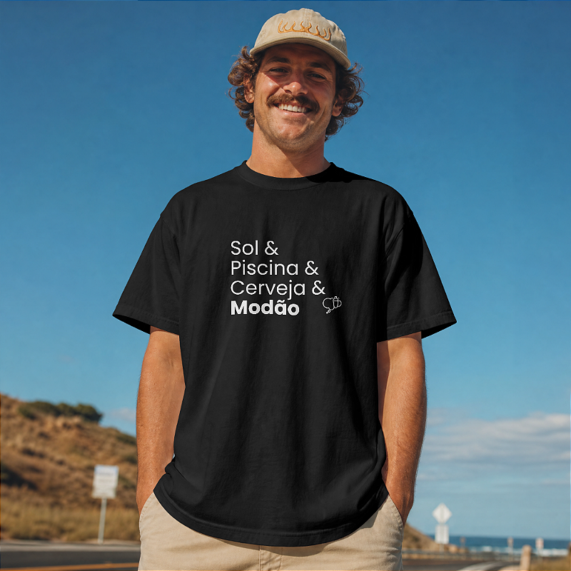 Camiseta Sol & Piscina & Cerveja & Modão