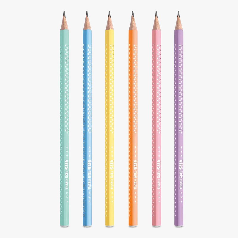 Lápis Grafite Tris Trio Pastel Triangular