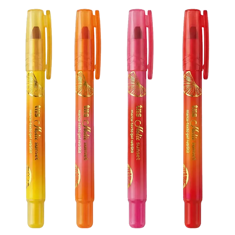 Marca-Texto em Gel Tris Sunset – Cartela com 4 Unidades