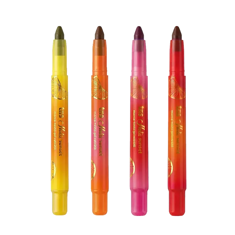 Marca-Texto em Gel Tris Sunset – Cartela com 4 Unidades