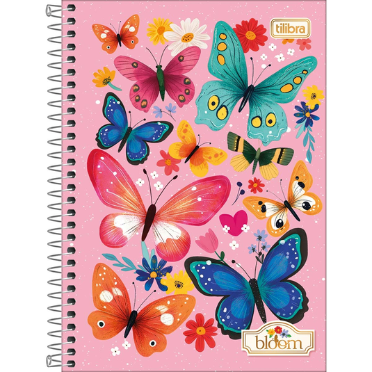 Caderno Espiral Capa Dura Tilibra Bloom 1/4 - 80 Folhas