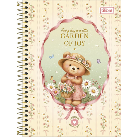 Caderno Espiral Capa Dura Tilibra Love Bears 1/4 - 80 Folhas