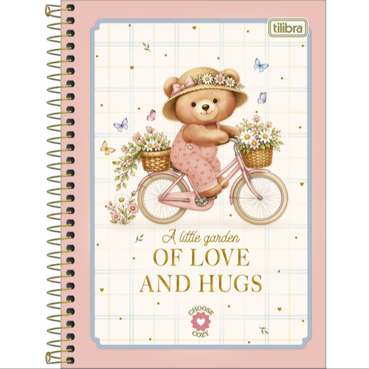 Caderno Espiral Capa Dura Tilibra Love Bears 1/4 - 80 Folhas