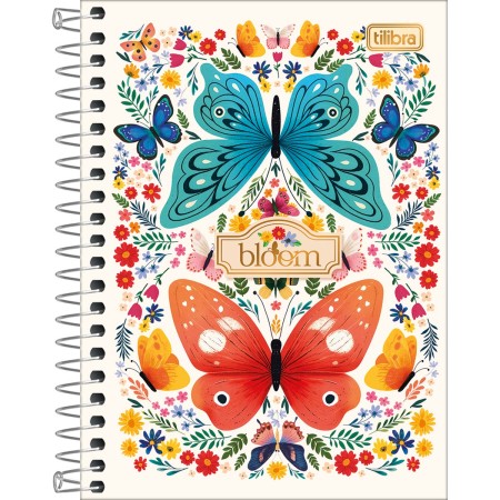 Caderneta Espiral Capa Dura Tilibra Bloom 1/8 - 80 Folhas