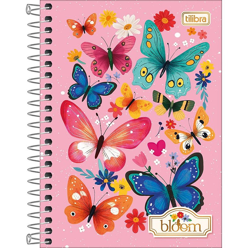 Caderneta Espiral Capa Dura Tilibra Bloom 1/8 - 80 Folhas