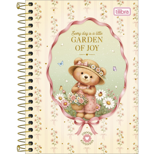 Caderneta Espiral Capa Dura Tilibra Love Bears 1/8 - 80 Folhas