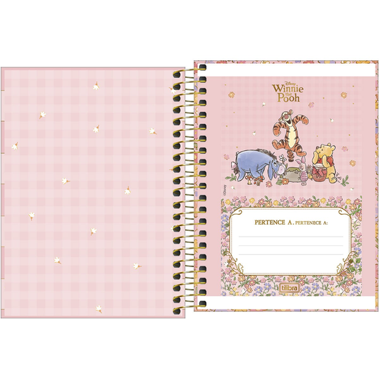 Caderneta Espiral Capa Dura Tilibra Pooh 1/8 - 80 Folhas