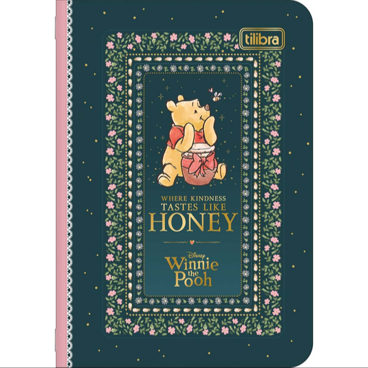 Kit com 4 Cadernetas Flexíveis Mini Tilibra Pooh - 32 Folhas