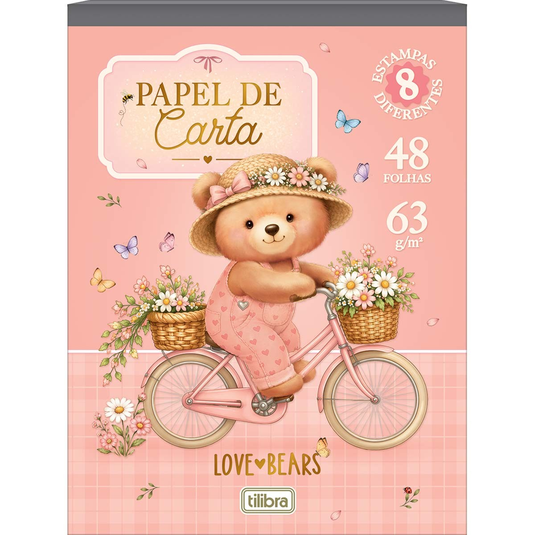 Papel de Carta Love Bears Tilibra - 48 Folhas