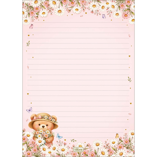 Papel de Carta com Envelope Tilibra Love Bears
