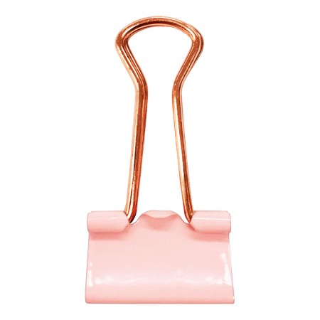 Prendedor de Papel Tilibra 19 mm Rosa Pastel - Blister com 12 Unidades