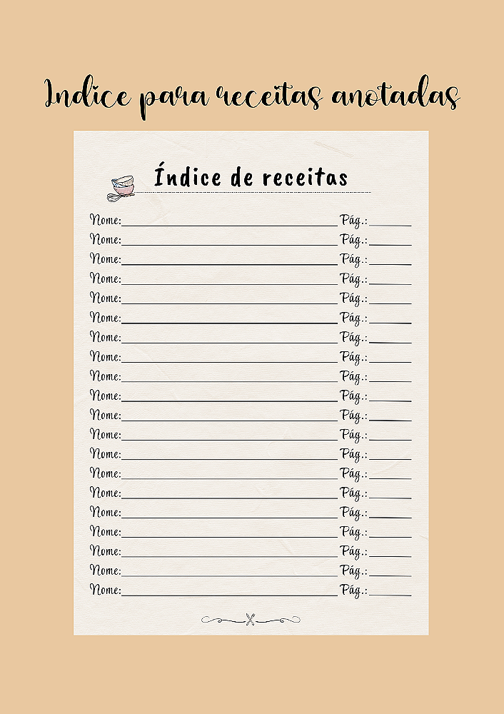 Caderno de Receitas Especial: Memórias & Sabores (Tamanho Colegial)