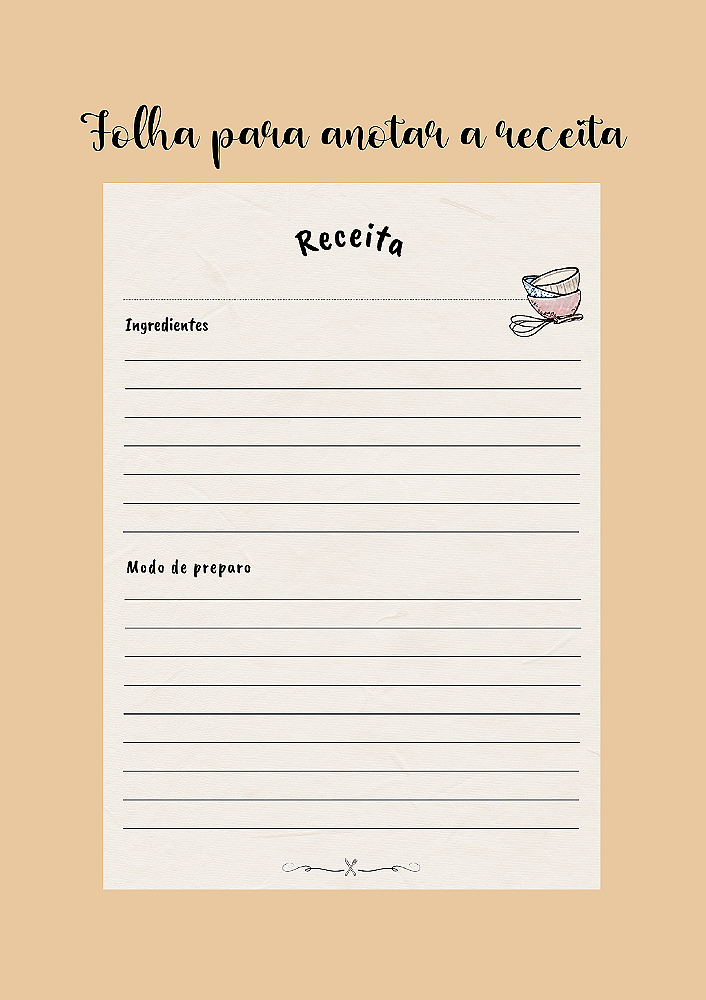 Caderno de Receitas Especial: Memórias & Sabores (Tamanho Colegial)
