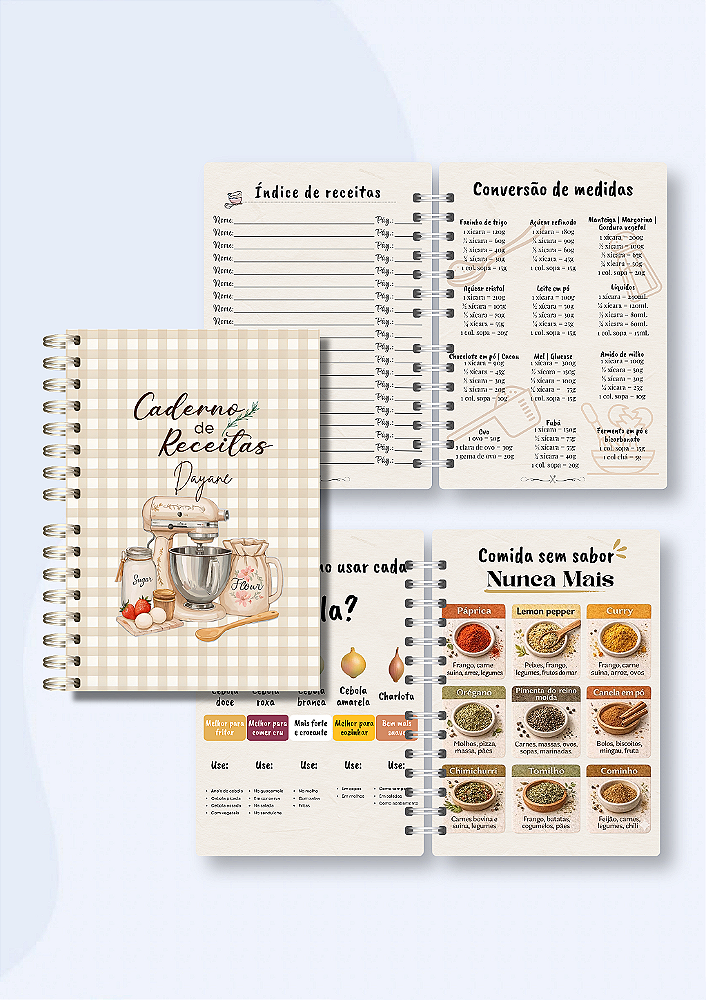 Caderno de Receitas Especial: Memórias & Sabores (Tamanho Colegial)