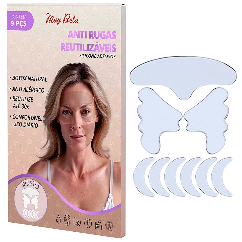 Adesivos Anti Rugas para Rosto Modelo:9 Peças