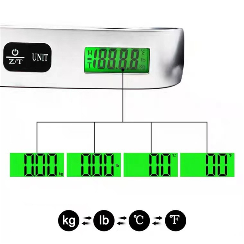 Balança portátil display digital lcd 110lb/50kg bagagem eletrônica suspensa mala
