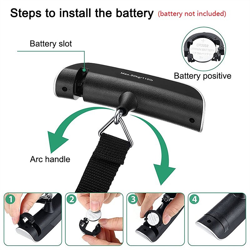 Balança portátil display digital lcd 110lb/50kg bagagem eletrônica suspensa mala