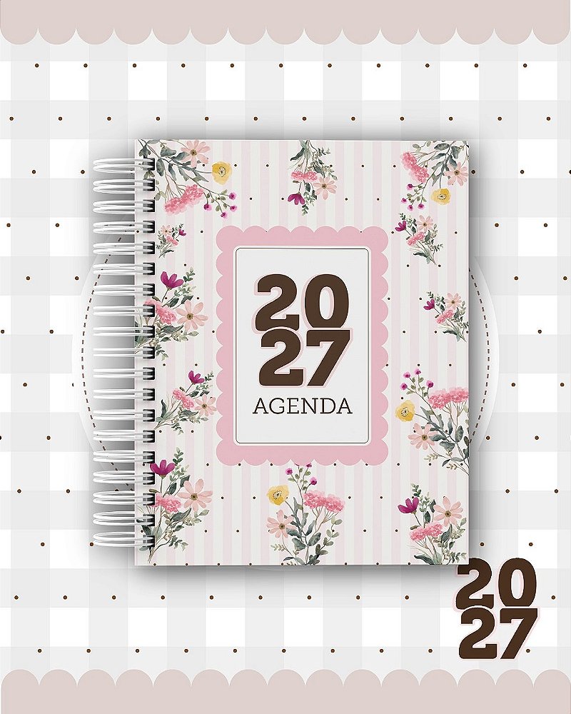 Agenda Personalizada 2027 - Coleção Delicada