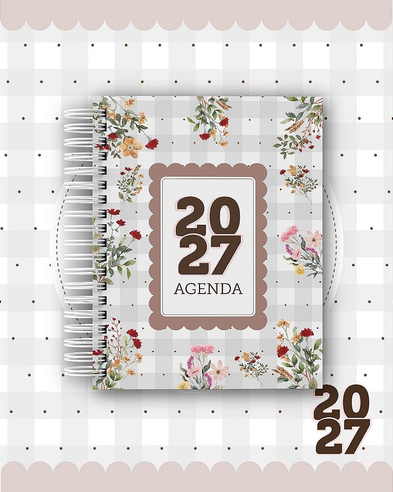 Agenda Personalizada 2027 - Coleção Delicada