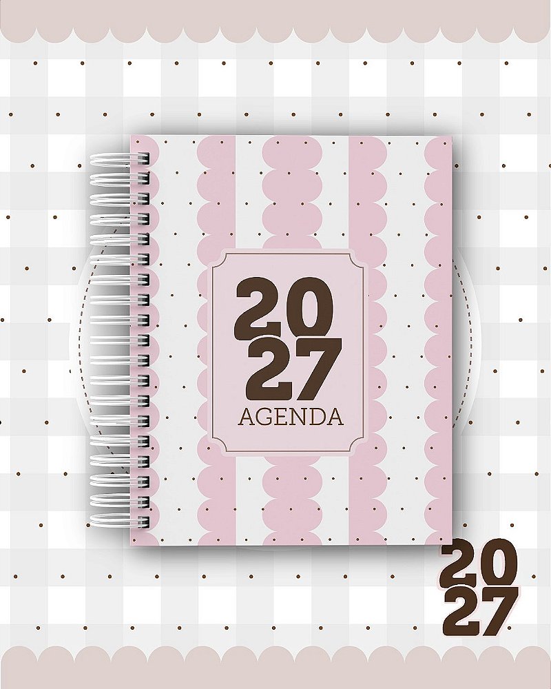 Agenda Personalizada 400 PÁGINAS 2027 - Coleção Delicada