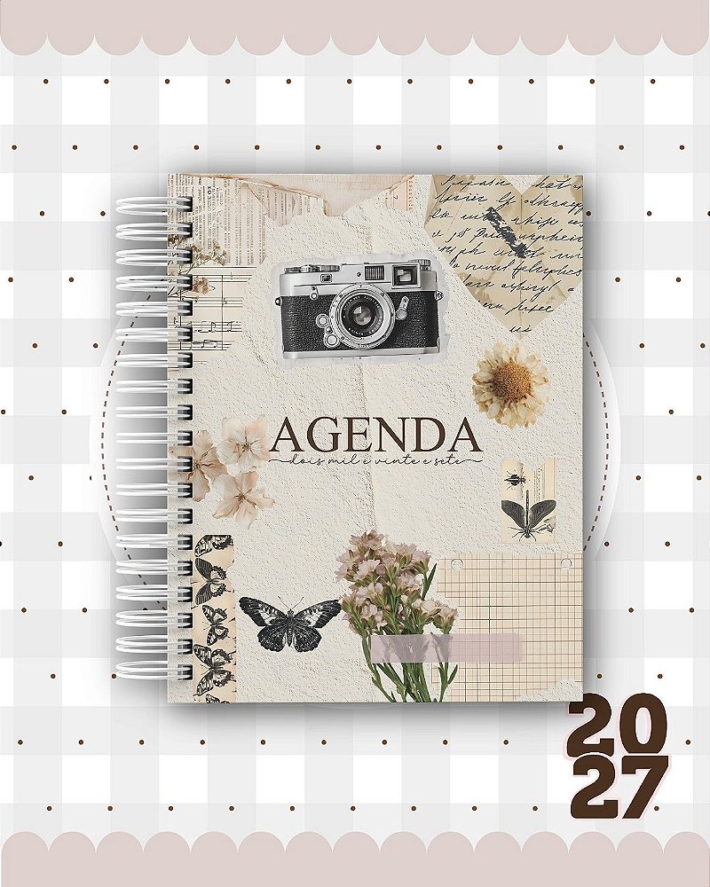 Agenda Personalizada 400 PÁGINAS 2027 - Coleção Delicada