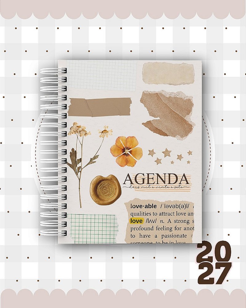 Agenda Personalizada 400 PÁGINAS 2027 - Coleção Delicada