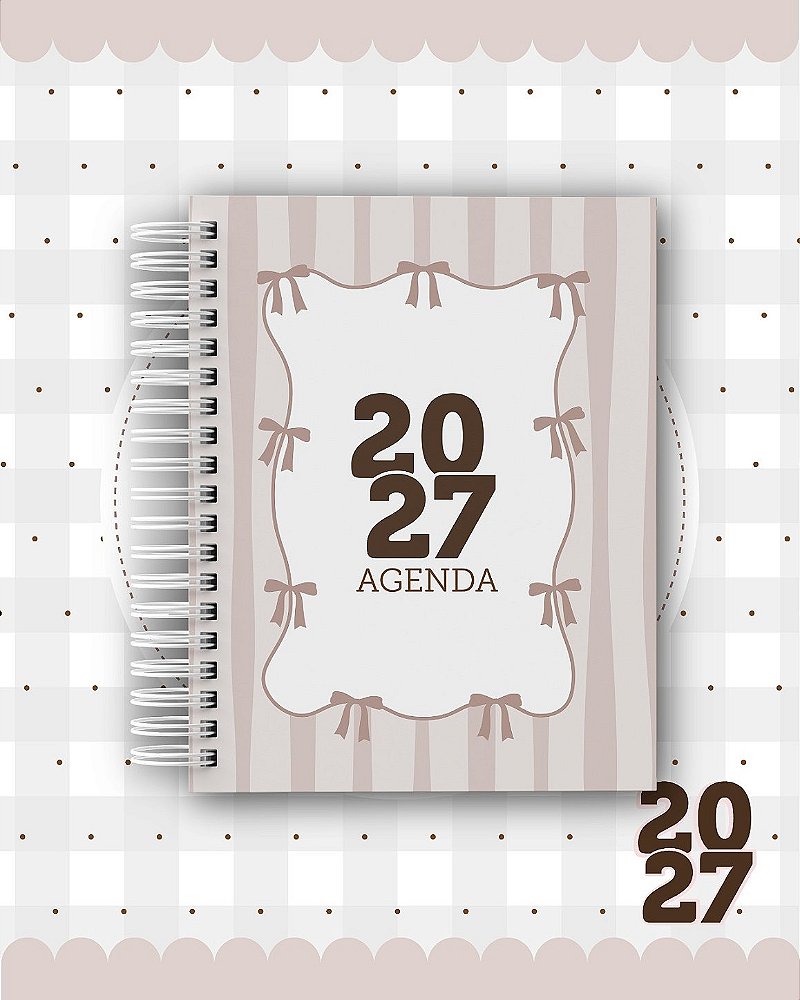 Agenda Personalizada 400 PÁGINAS 2027 - Coleção Delicada