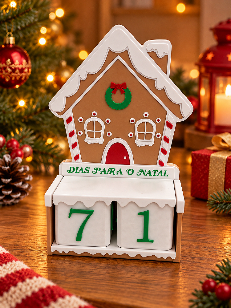 Calendário dias para natal de Cubos de Casa de Pão de Mel