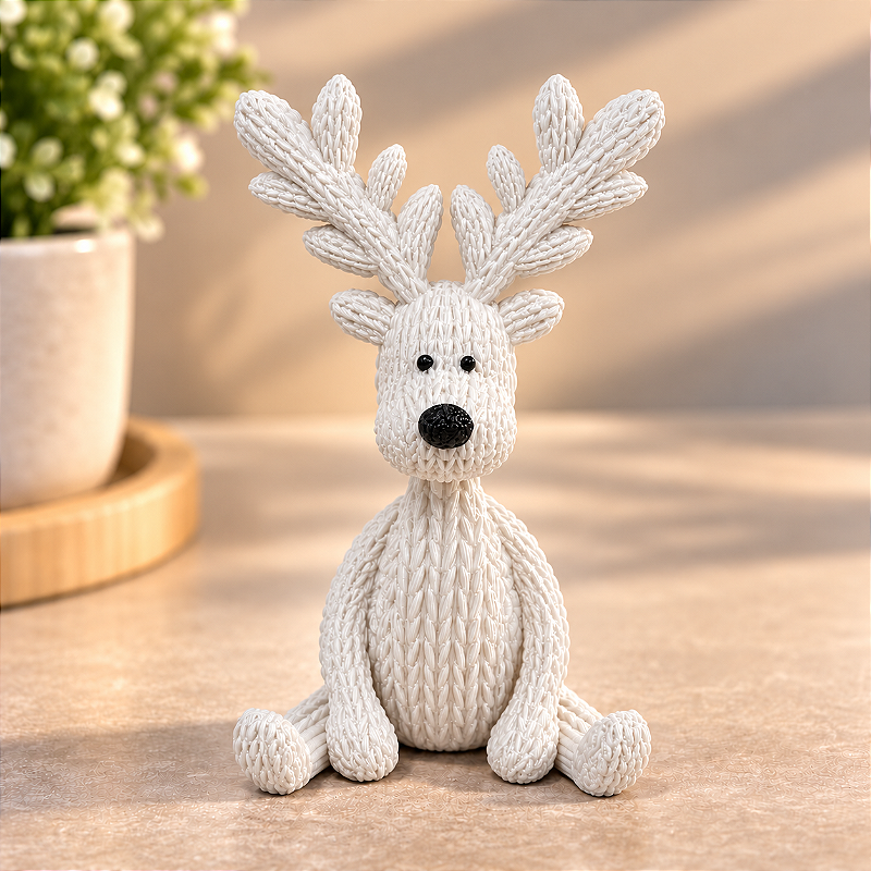 Rena Decorativa Estilo Crochê tricô Estilo Amigurumi em Impressão 3D – Decoração Natalina