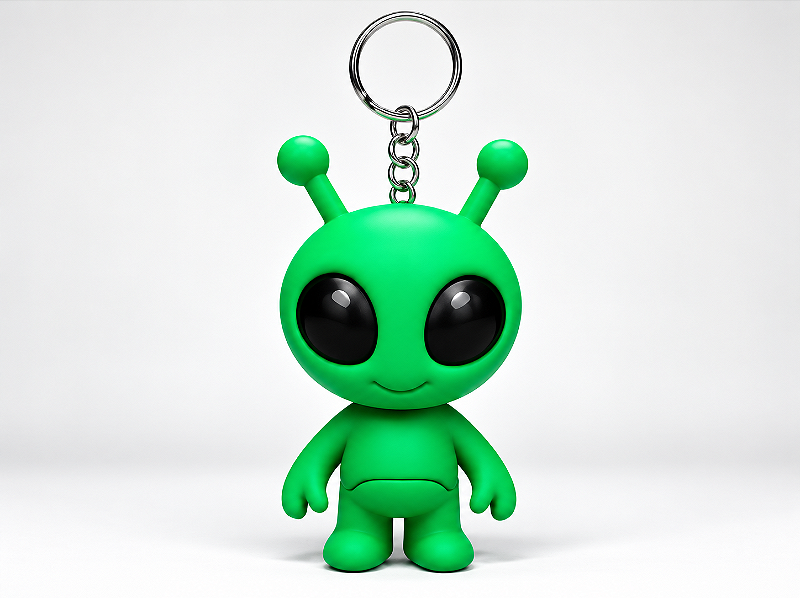Chaveiro Alien Verde 3D Articulado Colecionável