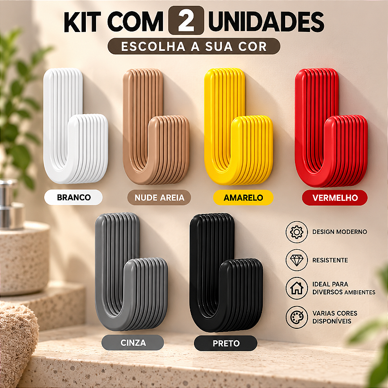 kit 2 gancho Gancho de parede banheiro usso diverso em parede com dupla face