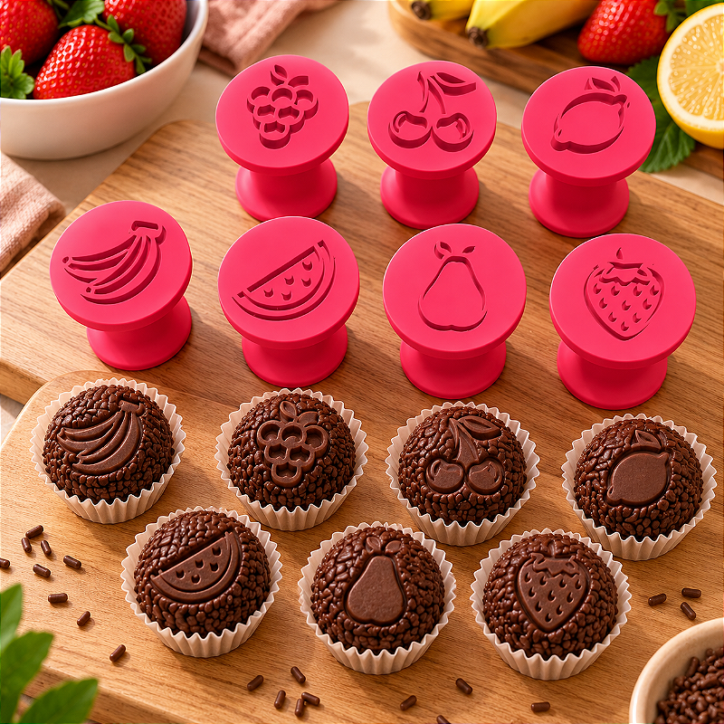 Carimbos de Frutas para Brigadeiros e Doces 7 unidades – Impressão 3D