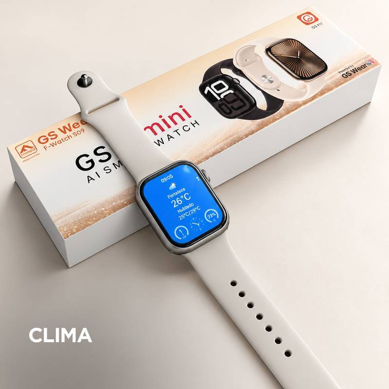 Smartwatch GSWEAR GS10 Mini 41mm Tela 1,75” IPS, Ligações, Ilha Dinâmica e IP67