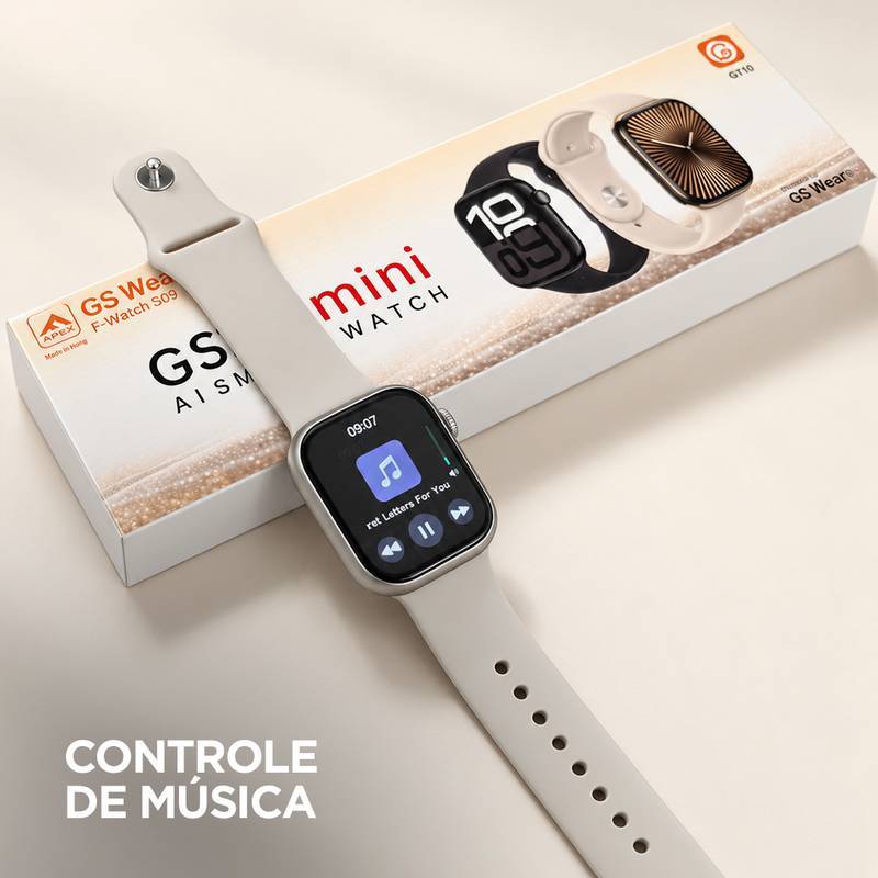 Smartwatch GSWEAR GS10 Mini 41mm Tela 1,75” IPS, Ligações, Ilha Dinâmica e IP67