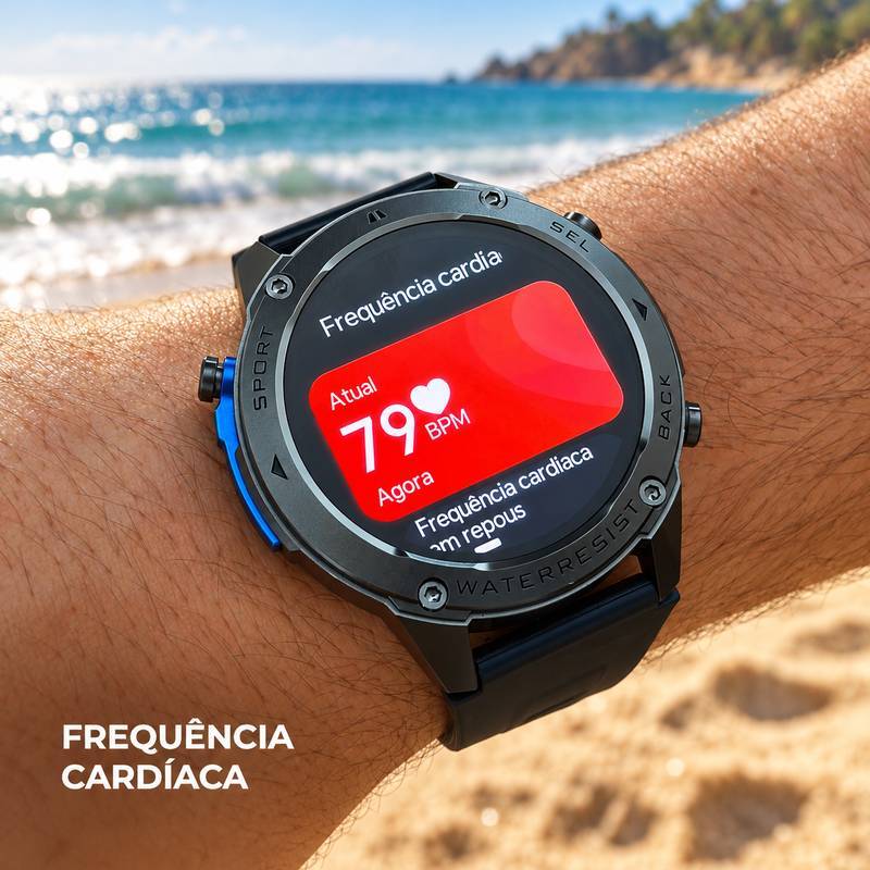 Smartwatch Wearzone BRAVE AMOLED 1,43” GPS Dual-Band L1+L5, 170+ Modos Esportivos, 5 ATM e IP69K