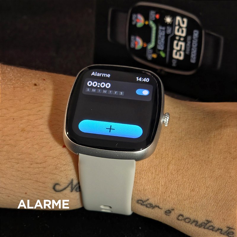 Smartwatch Wearzone EASY 45mm Tela 1,83” TFT, Ligações, Monitoramento e 1 ATM