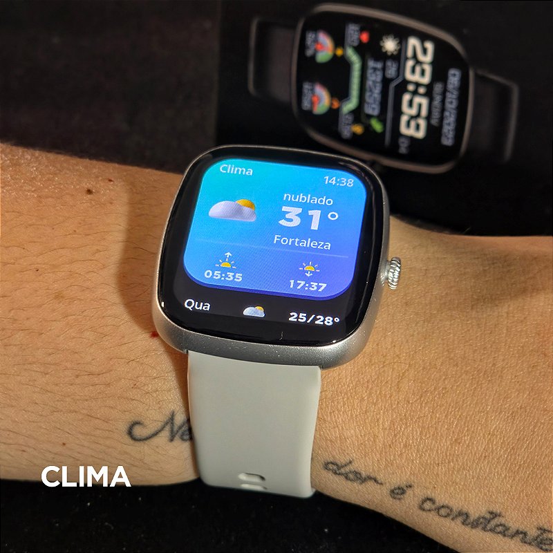 Smartwatch Wearzone EASY 45mm Tela 1,83” TFT, Ligações, Monitoramento e 1 ATM