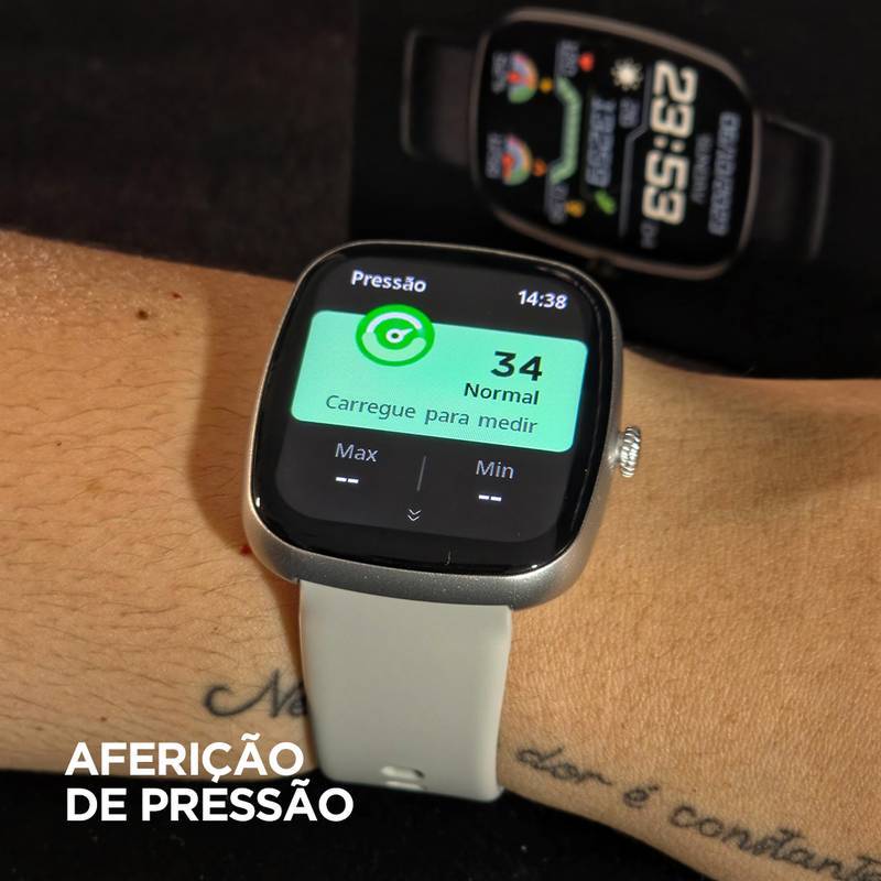 Smartwatch Wearzone EASY 45mm Tela 1,83” TFT, Ligações, Monitoramento e 1 ATM