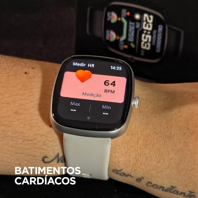 Smartwatch Wearzone EASY 45mm Tela 1,83” TFT, Ligações, Monitoramento e 1 ATM