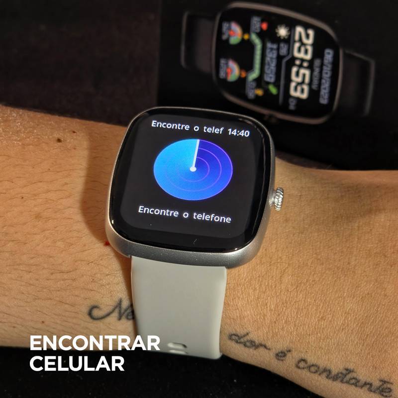 Smartwatch Wearzone EASY 45mm Tela 1,83” TFT, Ligações, Monitoramento e 1 ATM